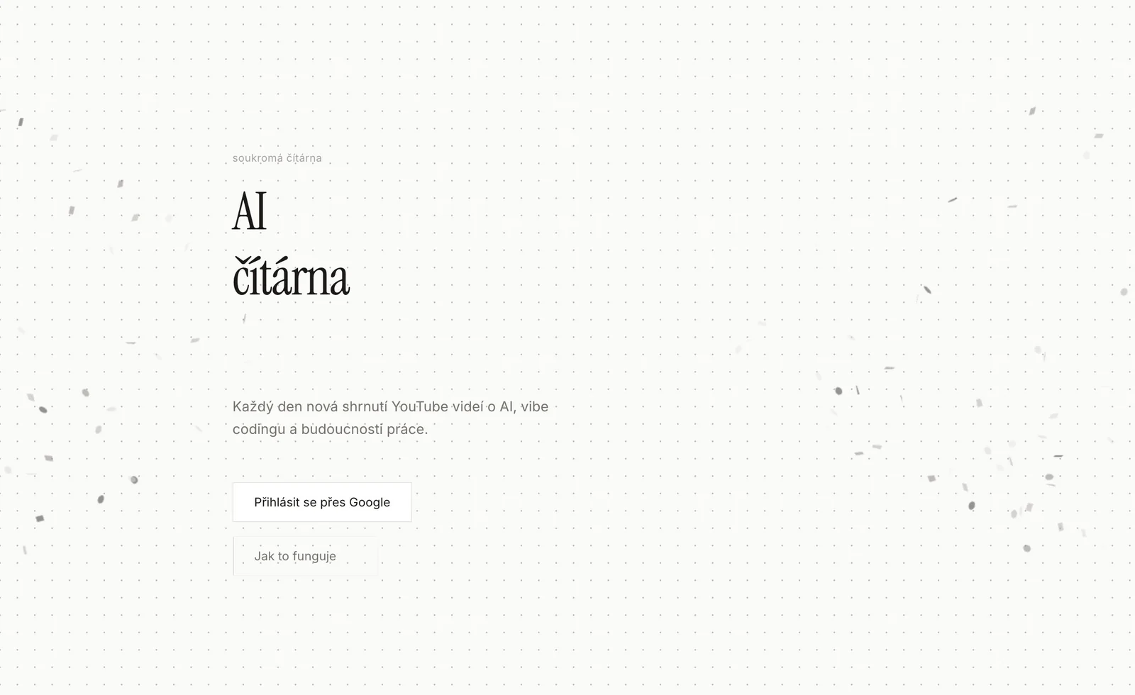 Náhled projektu AI čítárna