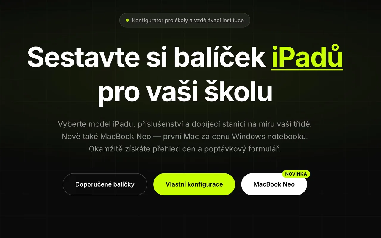 Náhled projektu Konfigurátor iPad učeben